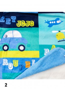 Kids' Car & Airplane Patterned Super Soft Plush Blanket